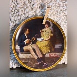 Norman Rockwell Decorative Plate Pondering On The Porch
